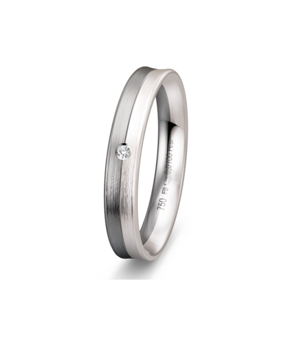 MYLA, Alliance or blanc et gris 750/1000ème et diamant