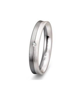 MYLA, Alliance or blanc et gris 750/1000ème et diamant