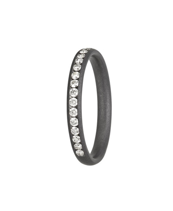DIONE, Alliance en tantale 999/1000ème et diamants , modèle Pure Curve Dark 25