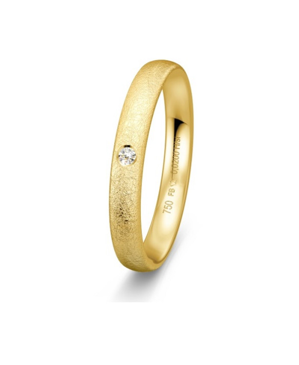 ANABELLE, Alliance or jaune 750/1000ème et diamant