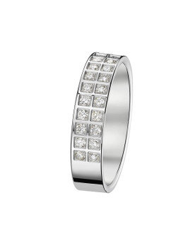 GEORGIA, Alliance or blanc 750/1000ème et diamants