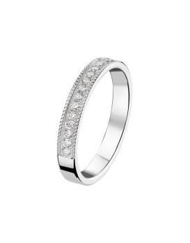CARLOTTA, Alliance or blanc 750/1000ème et diamants