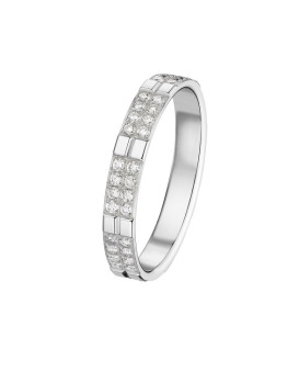 ARIANA, Alliance or blanc 750/1000ème et diamants