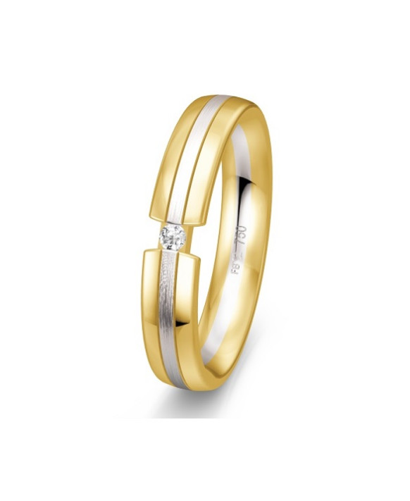 ANAEL, Alliance or blanc et jaune 750/1000ème et diamant