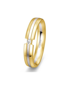 ANAEL, Alliance or blanc et jaune 750/1000ème et diamant