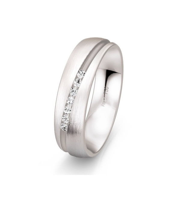 LUZ, Alliance or blanc 750/1000ème et diamants