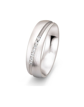 LUZ, Alliance or blanc 750/1000ème et diamants