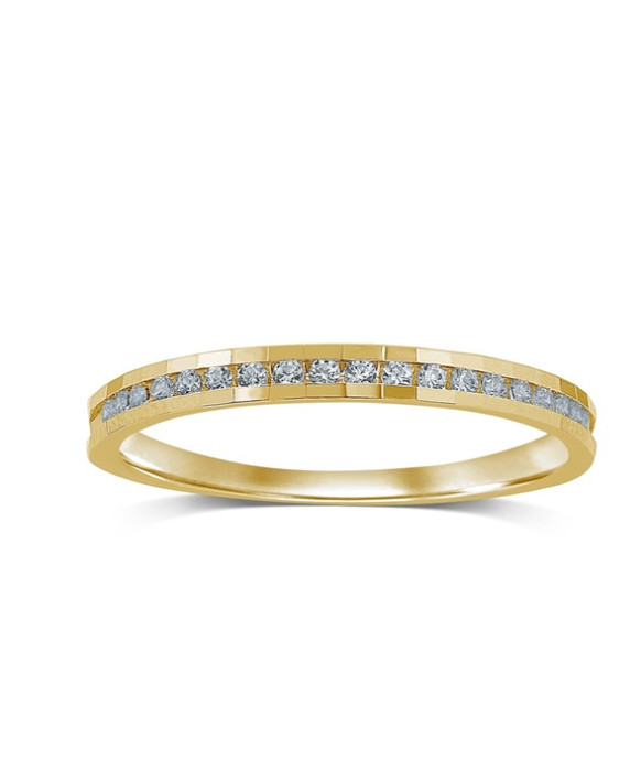 LEANA, Alliance or jaune 750/1000ème et diamants 0,15 ct