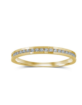 LEANA, Alliance or jaune 750/1000ème et diamants 0,15 ct