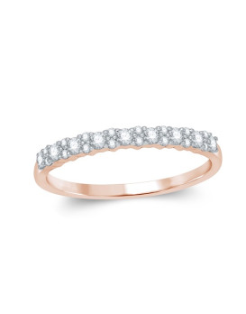 EMMY, Alliance or rose 750/1000ème et diamants 0,31 ct