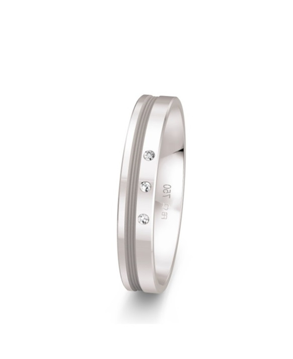 BIANCA, Alliance or blanc 750/1000ème et diamants