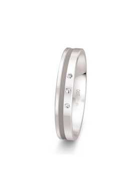 BIANCA, Alliance or blanc 750/1000ème et diamants
