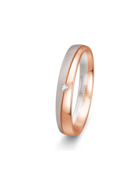 DINA, Alliance or blanc et rose 750/1000ème et diamant
