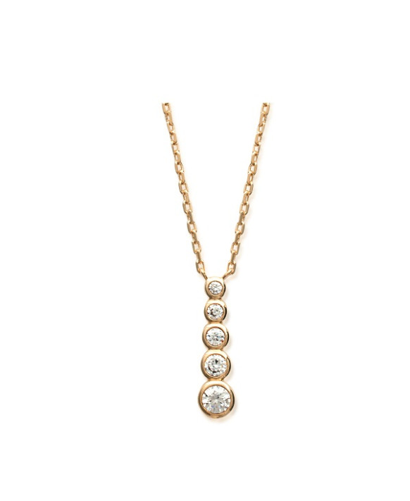 Collier plaqué or et oxydes de zirconium