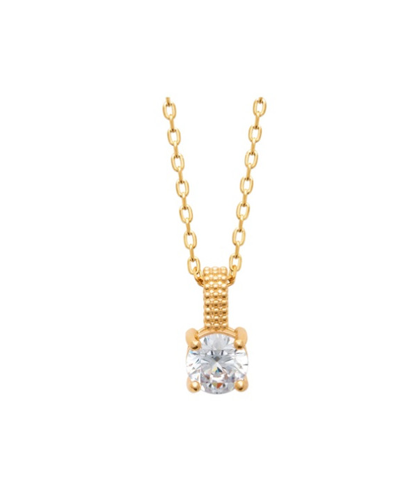 Collier plaqué or et oxyde de zirconium