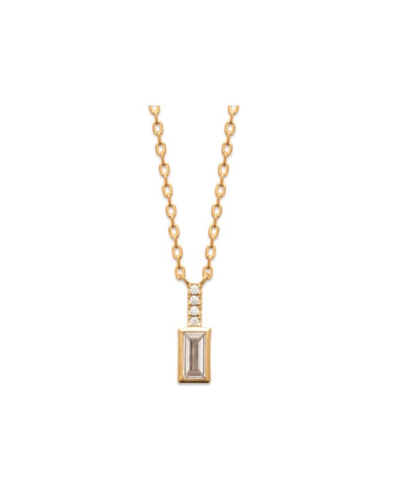 Collier plaqué or et oxydes de zirconium