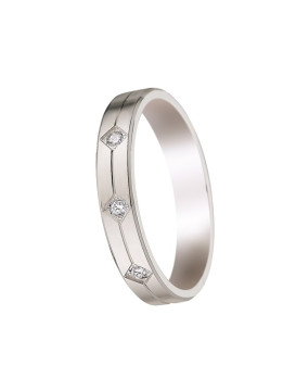 MAUD, Alliance or blanc 750/1000ème et diamants