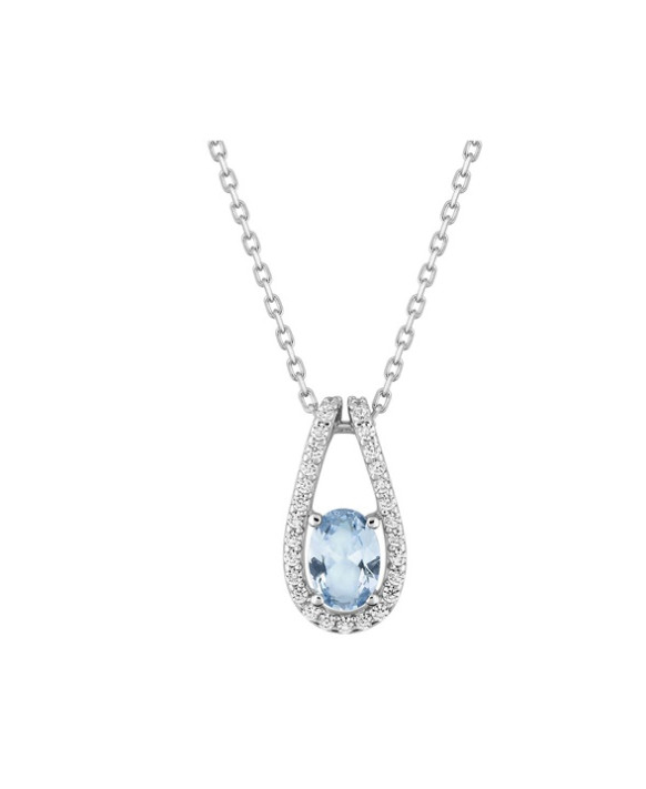 Collier argent et oxydes de zirconium