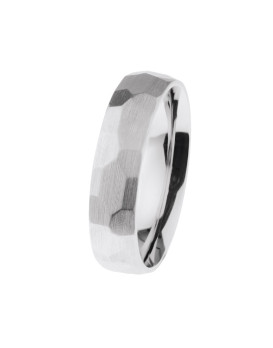 BEN, Bague homme acier  finition martelée mate 5 mn
