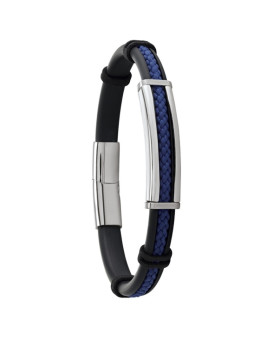 SOHAN, Bracelet homme acier, corde et caoutchouc JOURDAN JH300041B