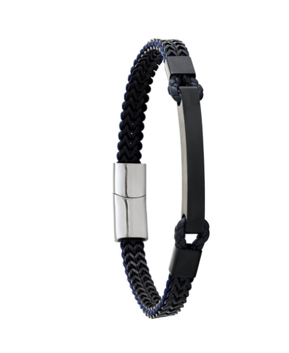 DONOVAN, Bracelet homme acier, corde et cuir JOURDAN JH250020B