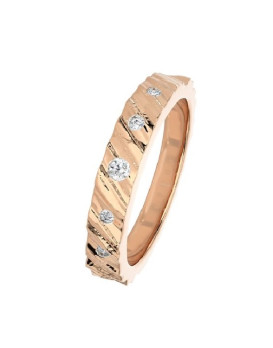 SIENNA, Alliance or rose 750/1000ème et diamants 0,08 ct