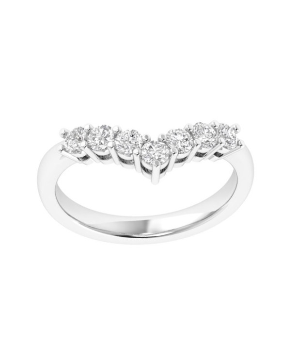 FELICIE, Alliance or blanc 750/1000ème et diamants 0,46 ct