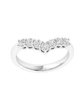 FELICIE, Alliance or blanc 750/1000ème et diamants 0,46 ct