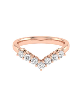 FELICIE, Alliance or rose 750/1000ème et diamants 0,46 ct