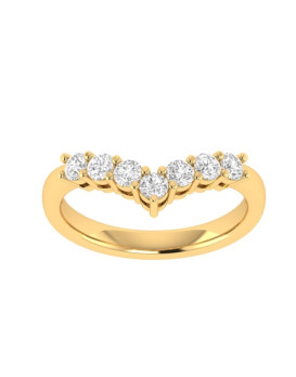 FELICIE, Alliance or jaune 750/1000ème et diamants 0,46 ct