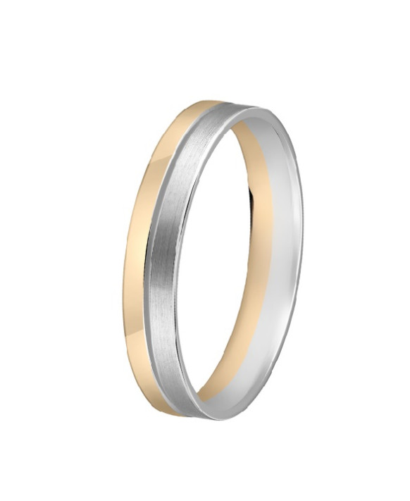 NAHEL, Alliance bicolore or blanc et jaune 750/1000ème