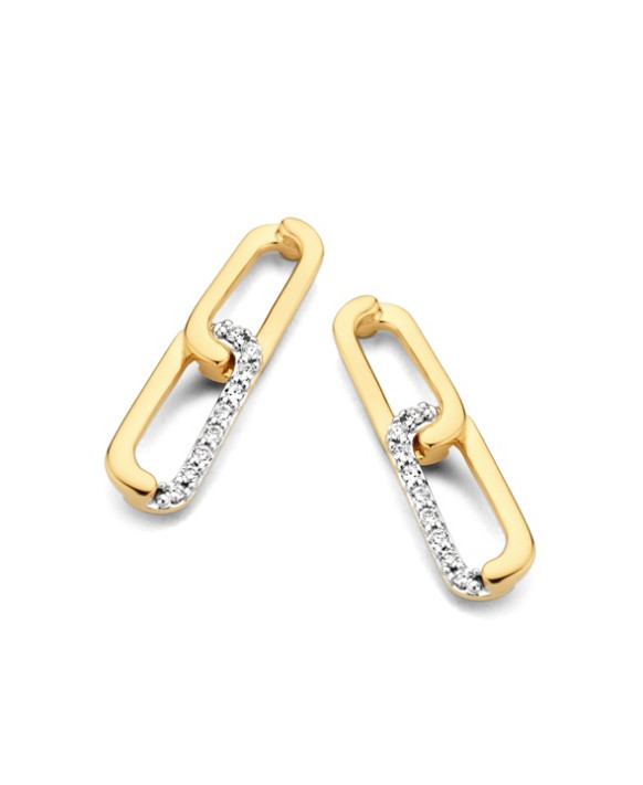 Boucles d'oreilles Diamants  Or jaune et blanc 750/1000ème