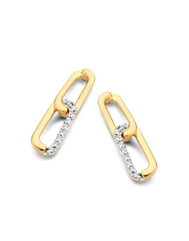 Boucles d'oreilles Diamants  Or jaune et blanc 750/1000ème
