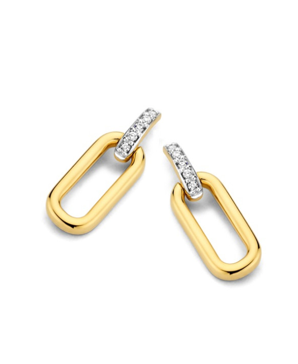 Boucles d'oreilles Diamants  Or jaune et blanc 750/1000ème