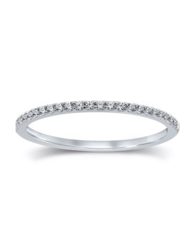 LILLY, Alliance or blanc 750/1000ème et diamants 0,10ct
