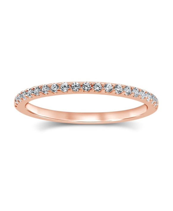 LILLY, Alliance or rose 750/1000ème et diamants 0,25ct