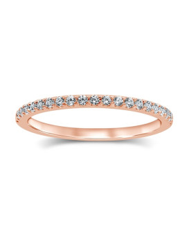 LILLY, Alliance or rose 750/1000ème et diamants 0,25ct