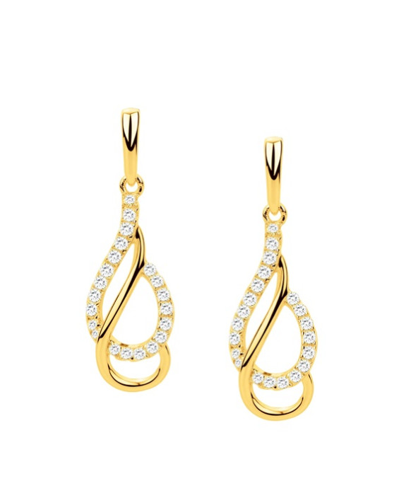 Boucles d'oreilles plaqué or et oxydes de zirconium
