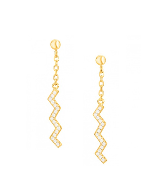 Boucles d'oreilles plaqué or et oxydes de zirconium