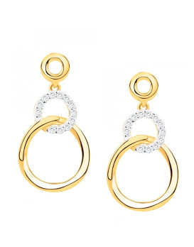 Boucles d'oreilles plaqué or et oxydes de zirconium