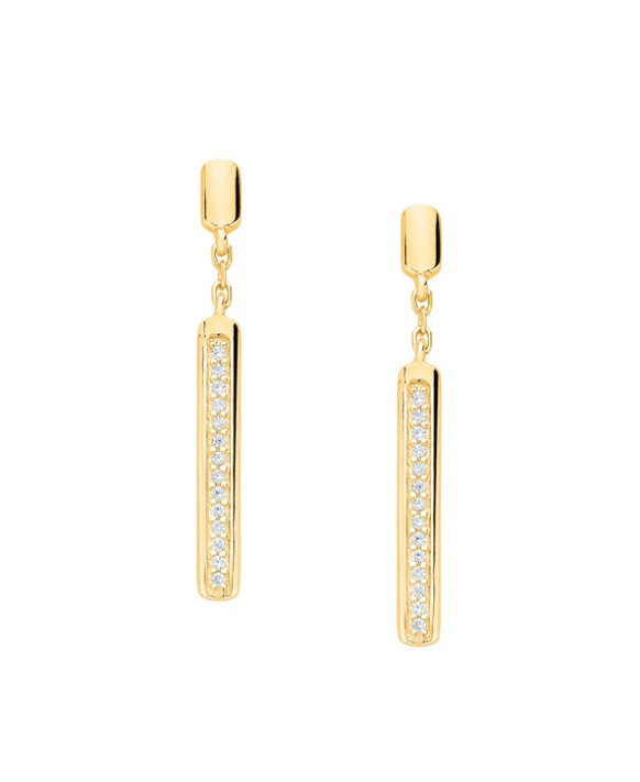Boucles d'oreilles plaqué or et oxydes de zirconium