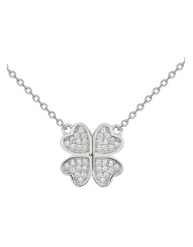 Collier argent et oxydes de zirconium