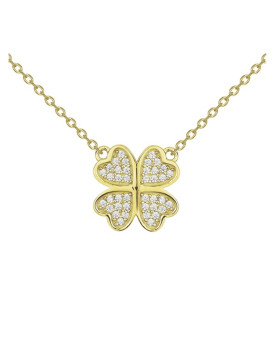 Collier plaqué or et oxydes de zirconium