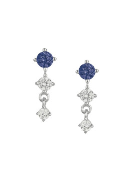 Boucles d'oreilles argent, oxydes de zirconium et spinelles synthétiques