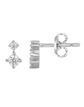 Boucles d'oreilles argent et oxydes de zirconium