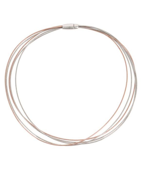 Collier argent 5 fils bicolores PESAVENTO  Collection DNA Spring WDNAG471