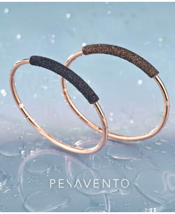 Bracelet jonc argent teinté RoseGold  PESAVENTO  Collection Polvere  bronze WPLVB1726