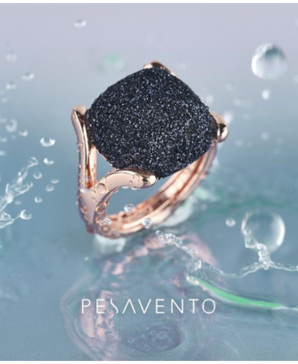 Bague argent teinté RoseGold  PESAVENTO  Collection Polvere noir WPLVA2255