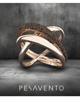 Bague argent teinté RoseGold  PESAVENTO  Collection Polvere WPLVA1713