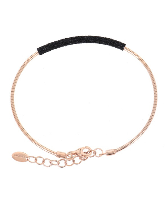 Bracelet argent teinté RoseGold  PESAVENTO  Collection Polvere  noir WDNAB187